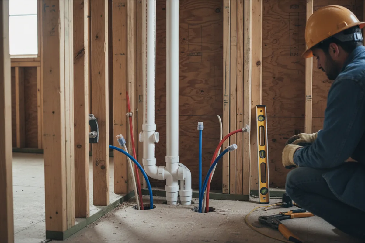 Drain and supply rough-in during Toilet Repair and Installation in Linthicum Heights
