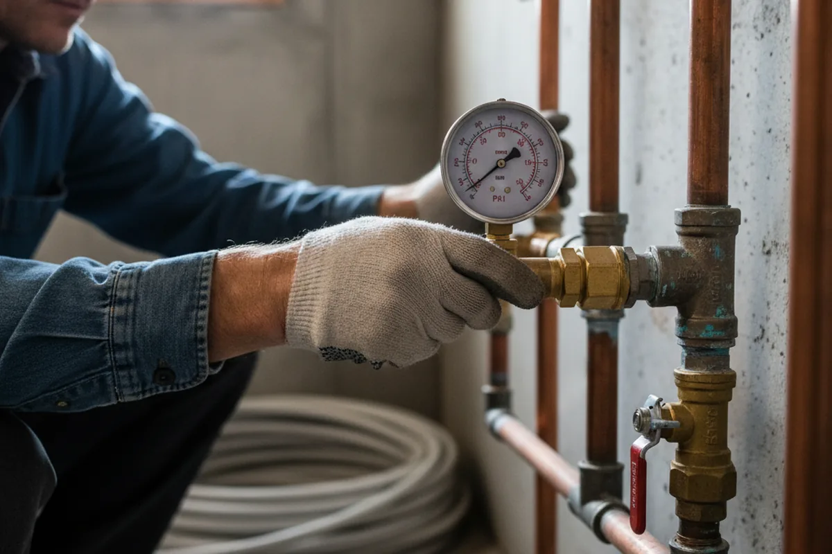 Pressure testing a repaired line during Water Line Repair in Linthicum Heights